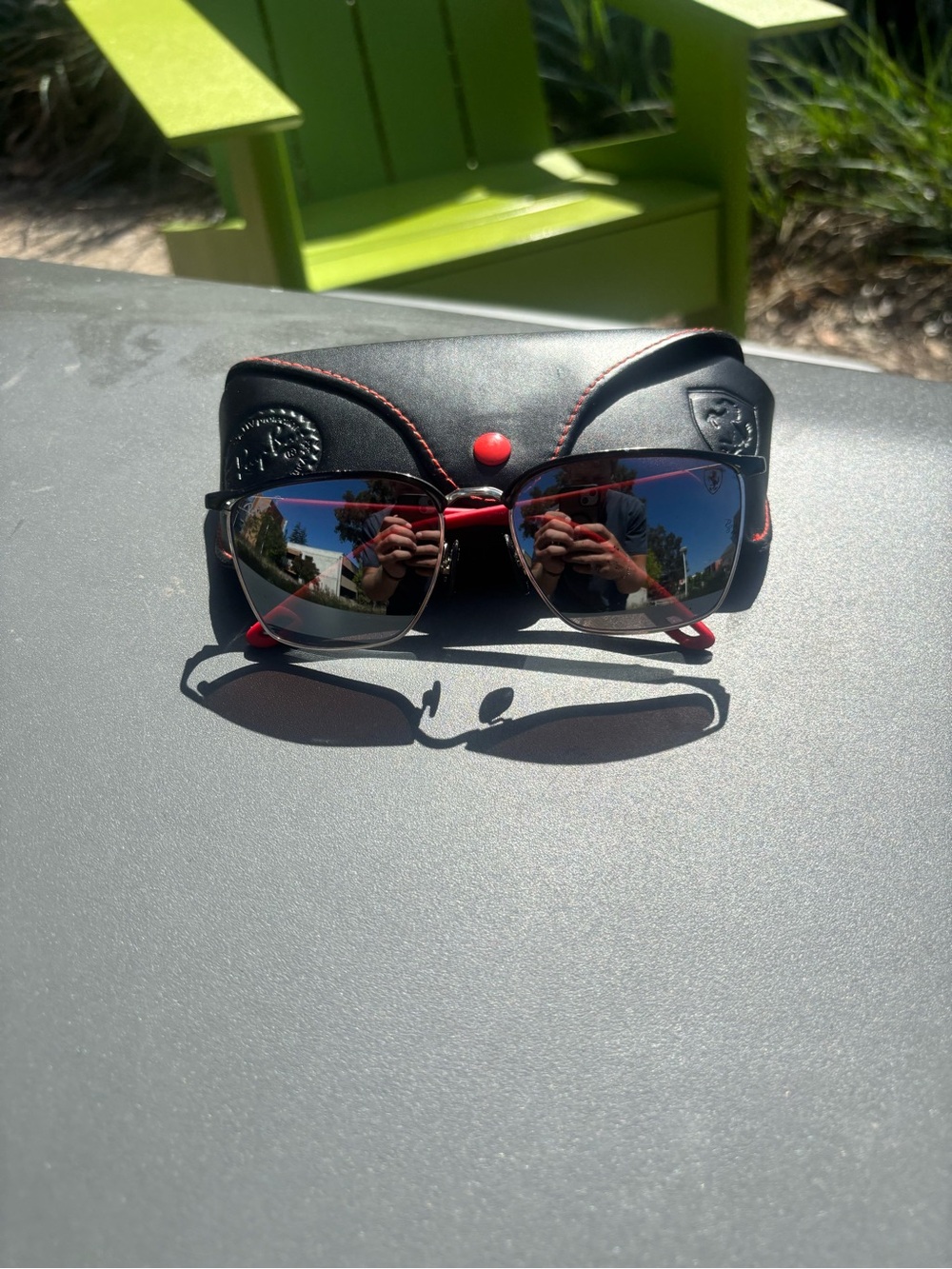 Ray-Ban Men's Black Sunglasses with Red Accents
